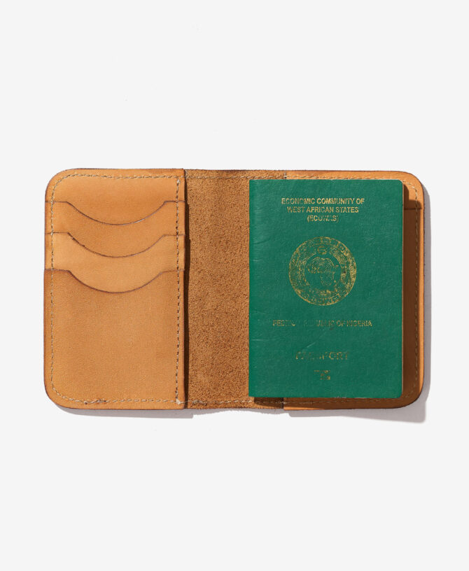 Leather Passport Holder - Brown