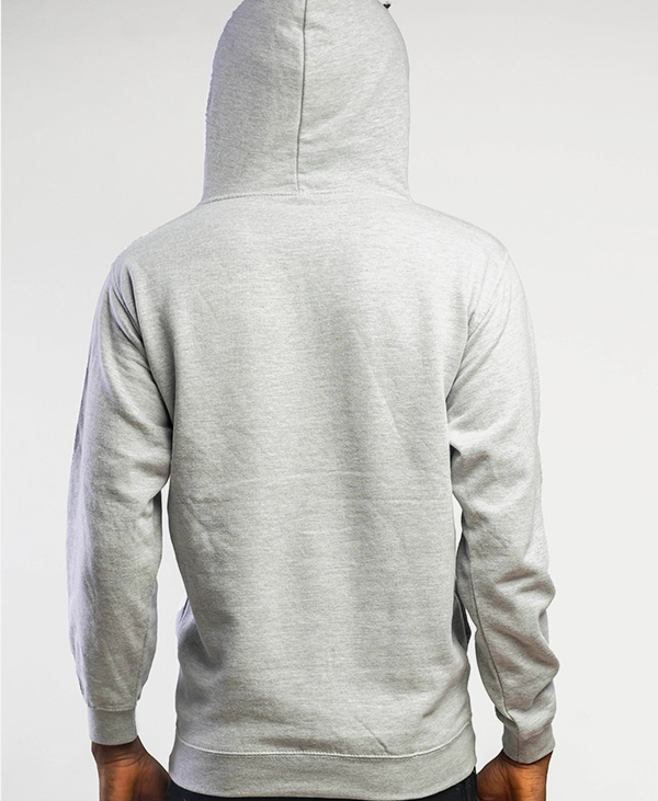 Leather Patch Hoodie (Heather Grey) - Hingees