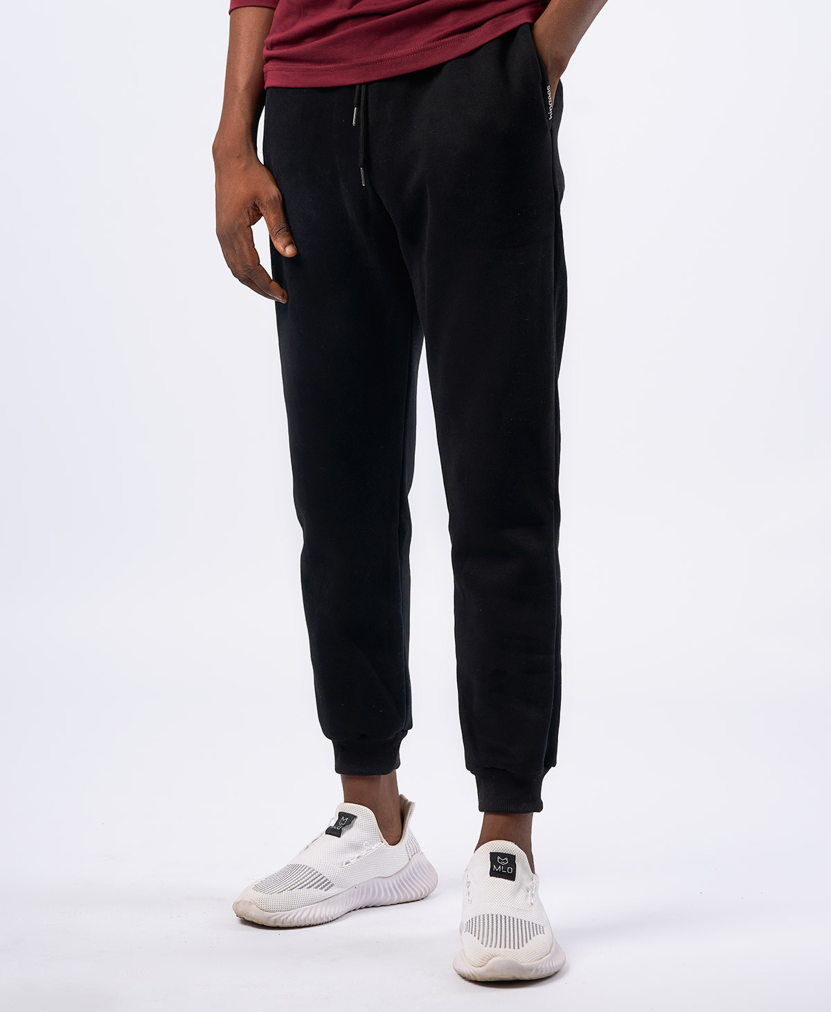 Sweatpants, Black Soft Washable Polyester FitnessJoggers Stylish