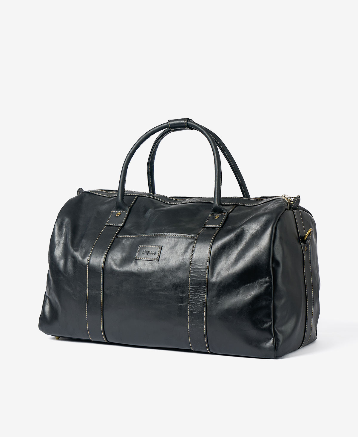The Leather Duffel — Black