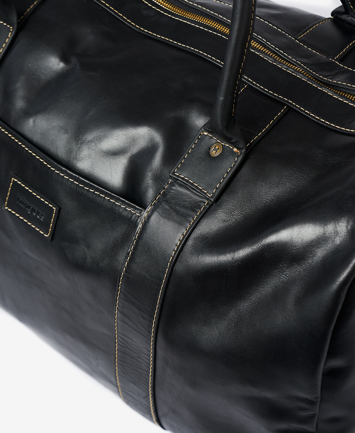 The Leather Duffel — Black