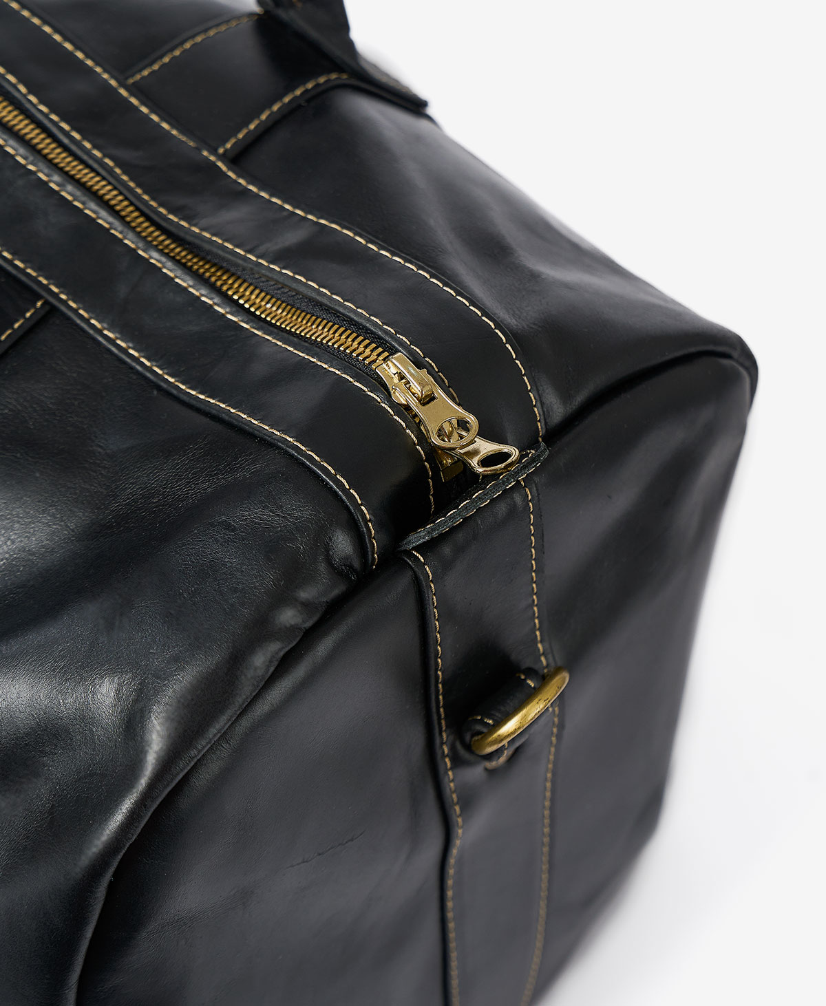 The Leather Duffel — Black